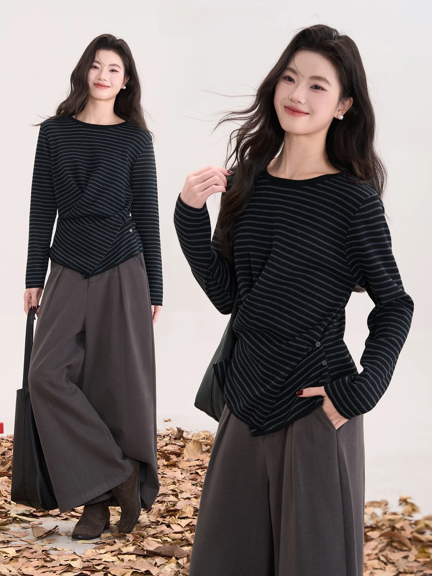 

Вязаный свитер Heme женский, круглый вырез, перекрестный дизайн, приталенный, зимний топ, оранжевый, цвет молочной конфеты, для повседневной носки, простой, модный