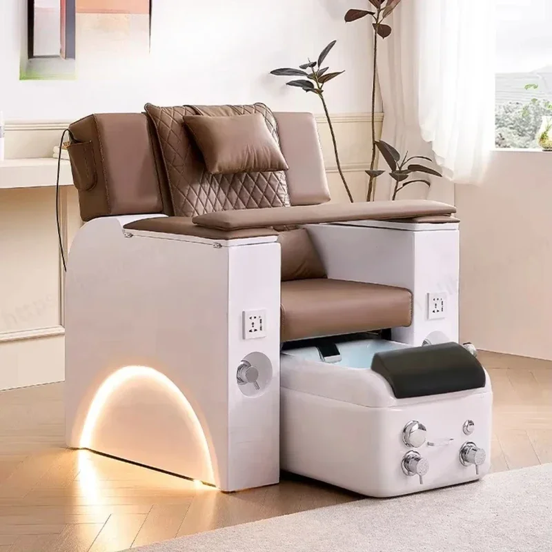 فاخر صالون الأظافر مانيكير باديكير كرسي تدليك كهربائي الجسم العناية بالقدم الأثاث مع حوض لصالون سبا #3