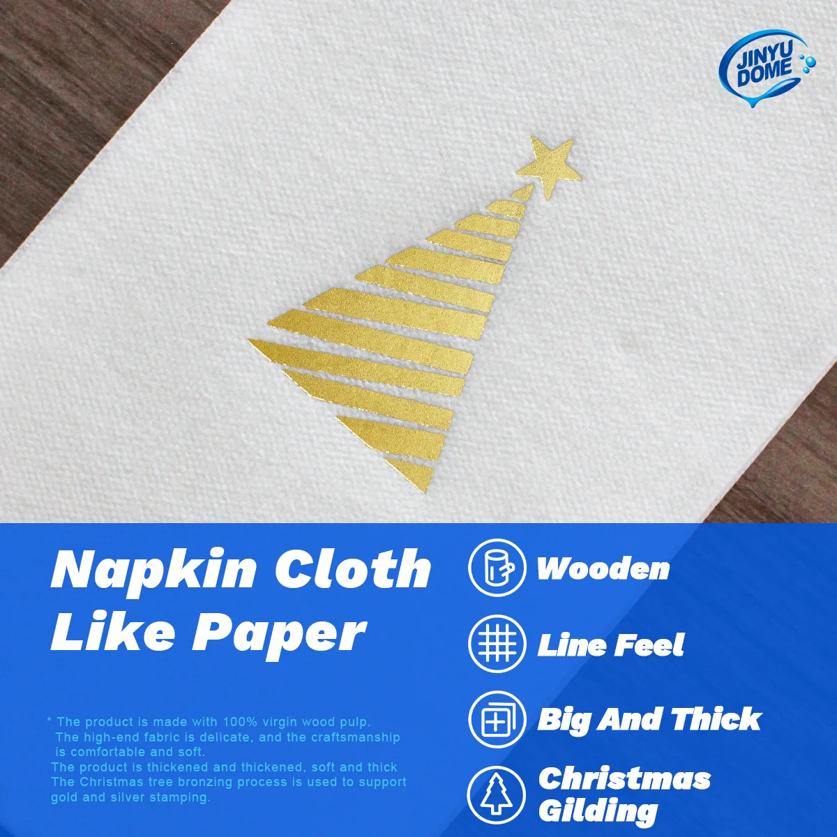 JINYUDOME 50Pcs Disposable Linen-Feel Dinner Napkins,30*43cm Twill Napkins,Prefolded Paper Napkins Pad For Home Christmas Party