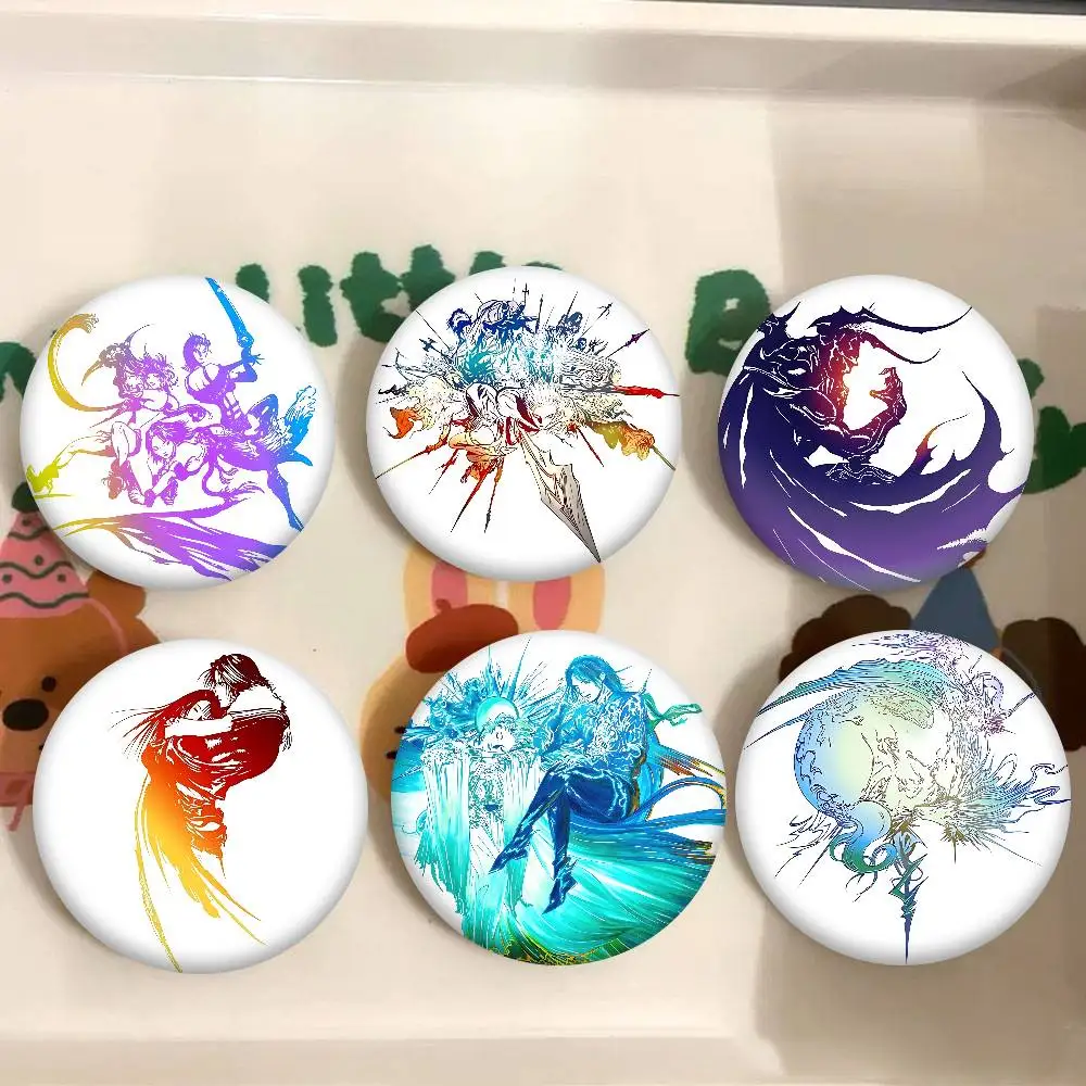 

LOGO Final-Fantasy Badges 32/44/58mm Round Cartoon Brooches Handmade Pins For Backpack Jewelry Accessories Gifts Creative Badge