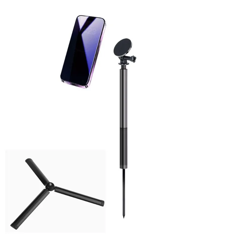 Mobile phone magnetic suction bracket Plug-in golf ball head swing Mobile phone bracket Outdoor fishing Plug-in live stream