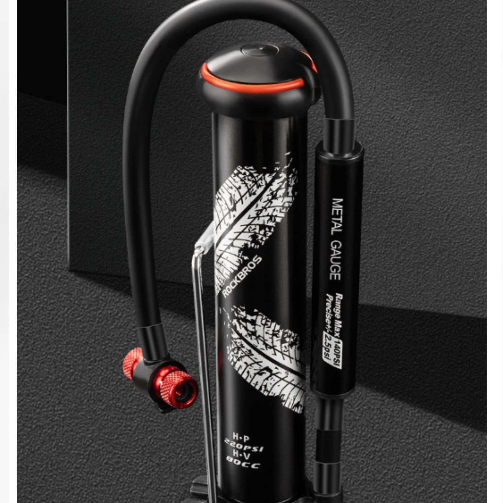 Bike Pump with Gauge Portable Hand Pump with Dual Valve Compact for Cyclists, Roadside Repairs, Garage
