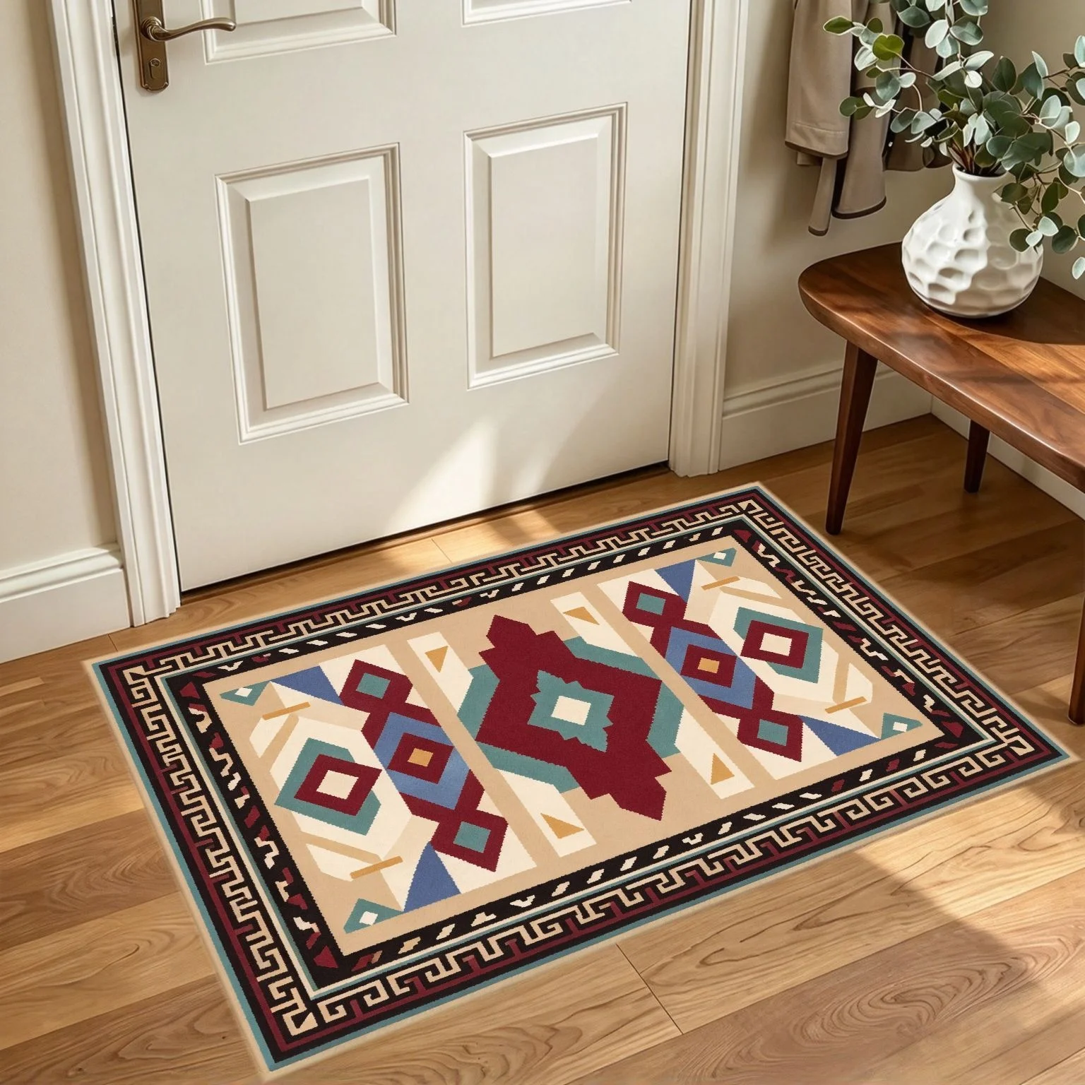 City Traffic Road Map Pattern Entry Doormat, Durable Washable Indoor Floor Rug, Creative Decor Mat for Hallway Porch