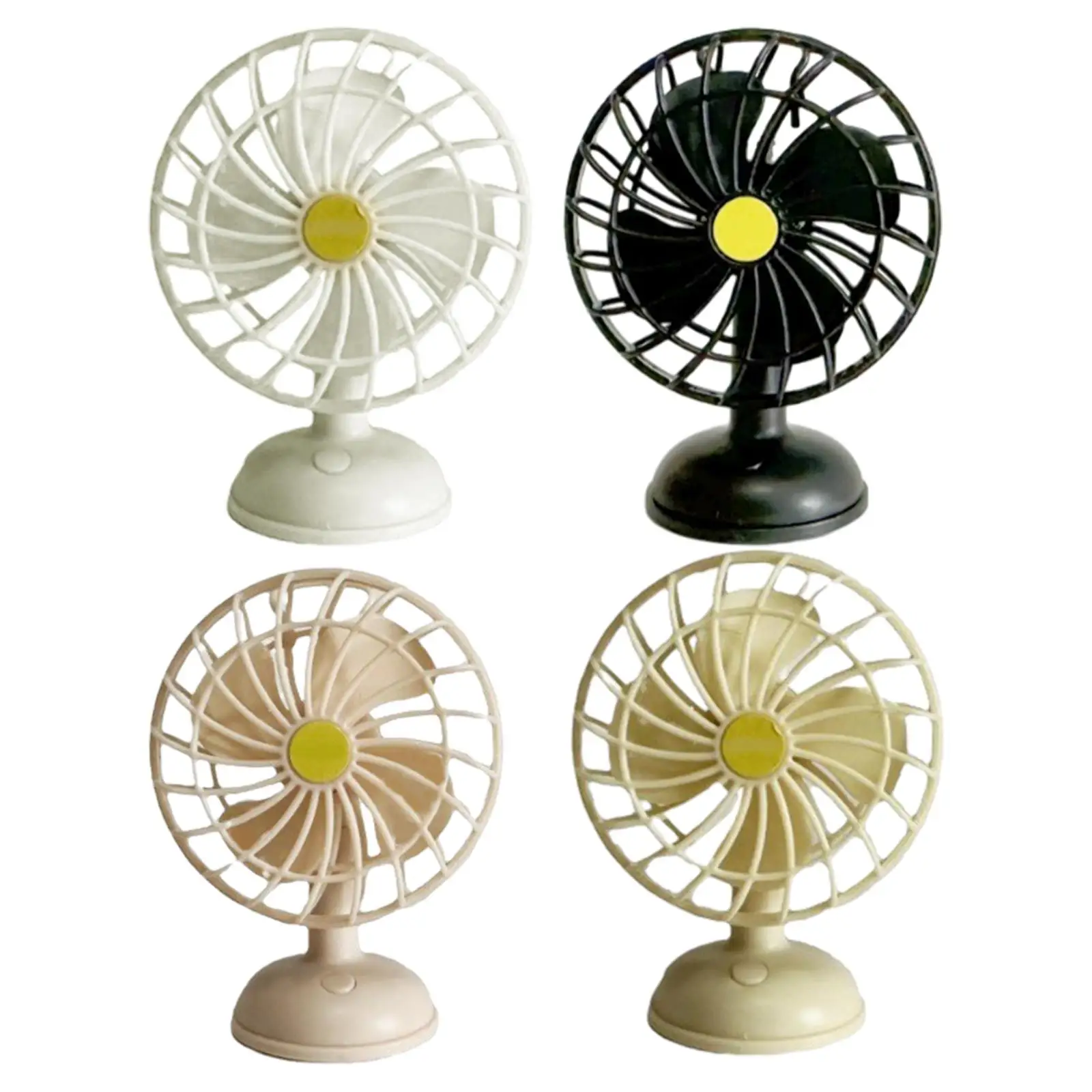 1/12 Scale Dollhouse USB Rechargeable Electric Fan Mini Cooling Fan Decor Pretend Play Ornament Modern Simulation Desktop Fan