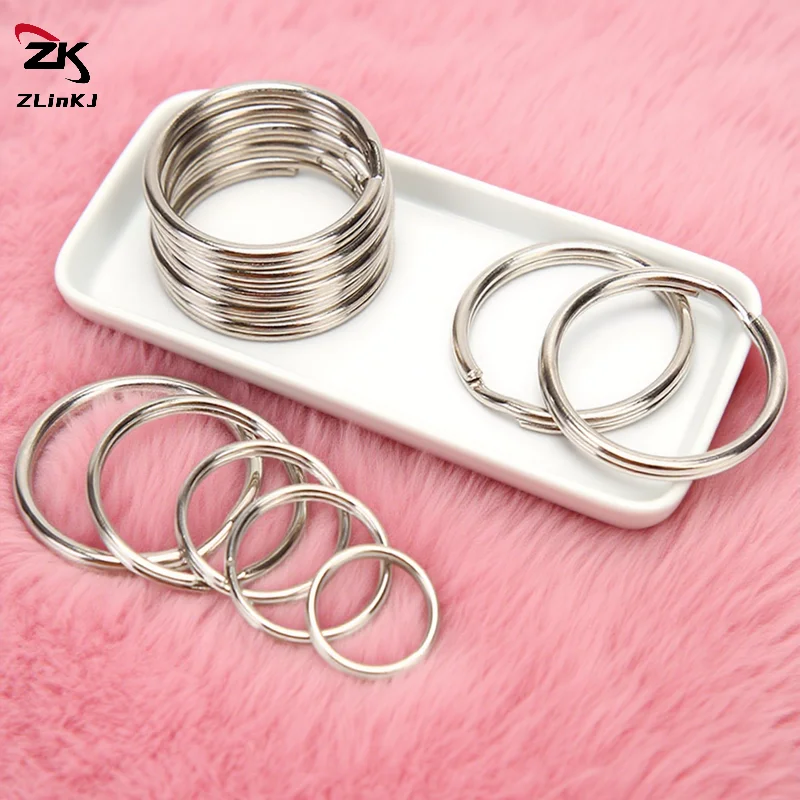100pcs 12-23mm Key Holder Split Ring Connector Accessories Metal Keyring Blank Circle for Jewelry Making DIY Accessories