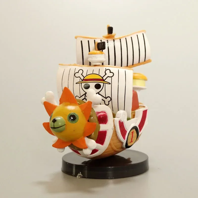 Figura de Luffy de Anime de una pieza, 7cm, Thousand Sunny Going Merry Boat, Mini barco pirata, juguetes, figura de acción, adorno de escritorio, modelo regalo