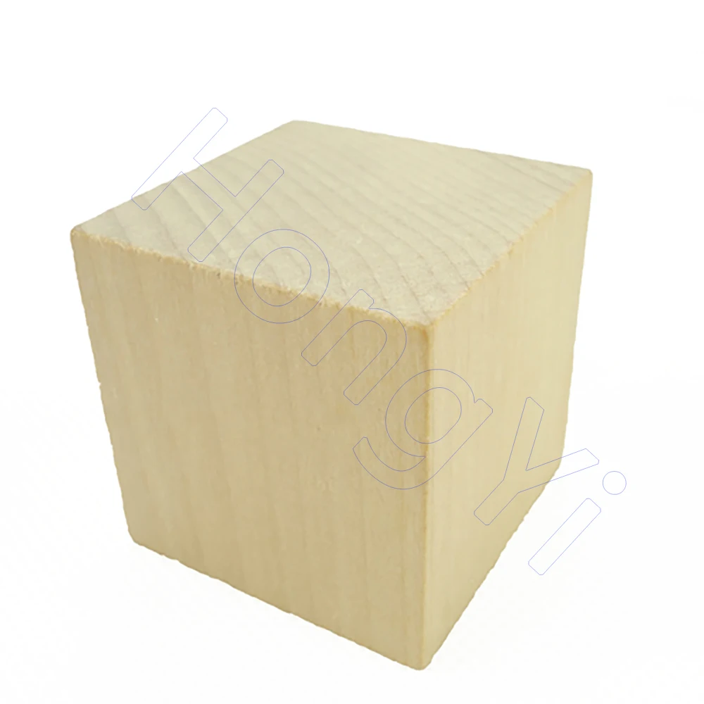 Unfinished Blank DIY Wooden Square Blocks 0.8cm - 6cm Wood Solid Cubes For Woodwork Craft Kids Toy Puzzle Making Material