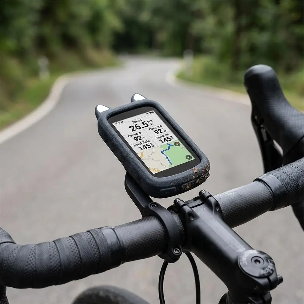 Silicone Protective Cover for IGS BSC500 GPS Bike Bicycle Computer Protection Cover Cute Cat Ear Design Edge Protector image 3