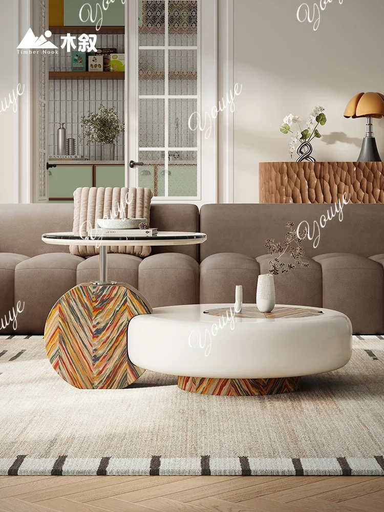 0 Simple Modern Liftable Special-shaped Coffee Table Designer High-end Small Apartment Living Room Home Creative Sofa Coffee Tab