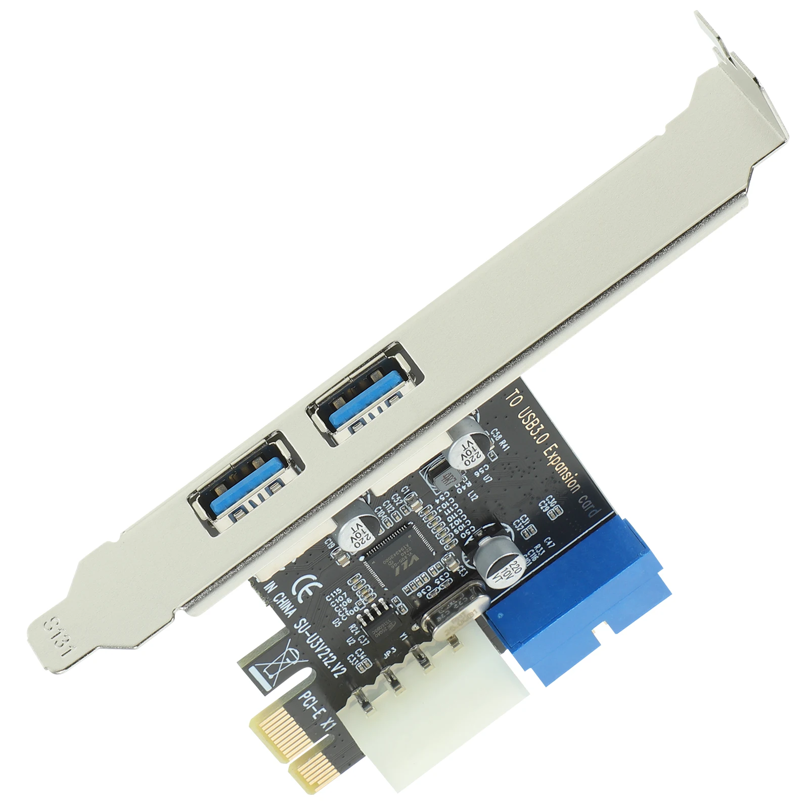 

USB 3. Expansion Card 2 Port Internal Computer Adapter Aluminum Alloy Plug Stable Connection Data Transfer Support