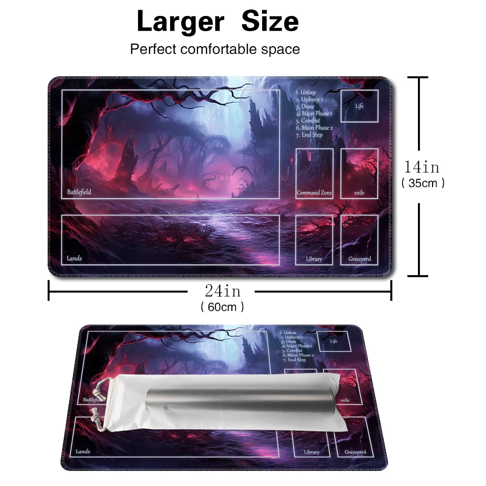 Crimson Forest - Board Game TCG Playmat Table Mat Game Size 60X35 CM Mousepad Compatible for MTG CCG