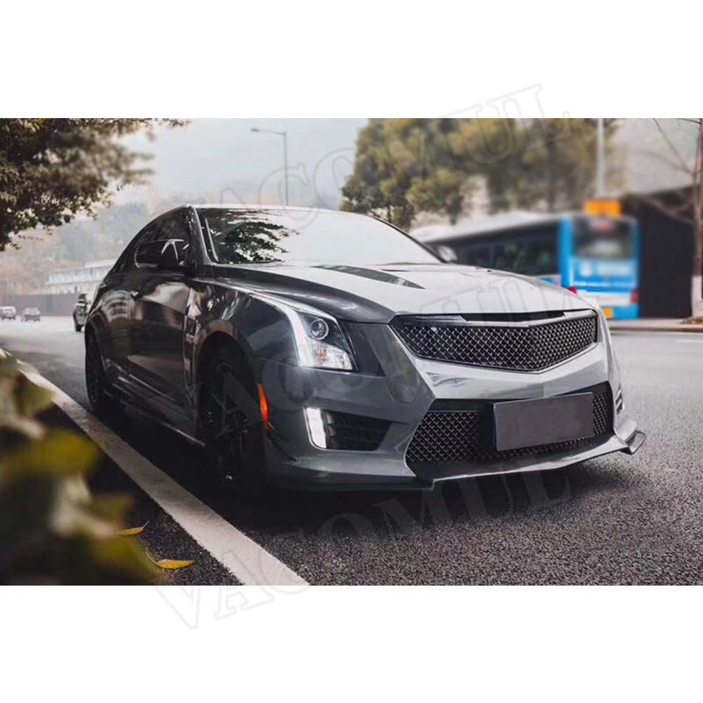 

VACOMUL Carbon Fiber PP Front bumper Lip Mesh Grills Cover For Cadillac ATS 2014-2017 Engine Hood Bonnet Body Kit