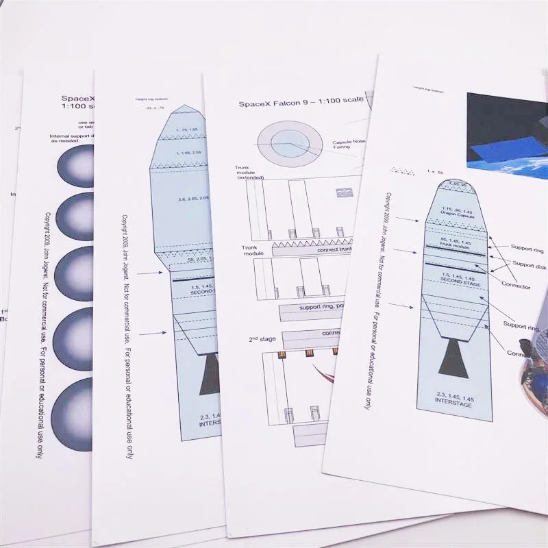 1/100 EUA SpaceX Falcon 9 Foguete Modelo de Papel 3D Quebra-cabeça Estudante Classe de Mão DIY Espaço Papermodel Toy