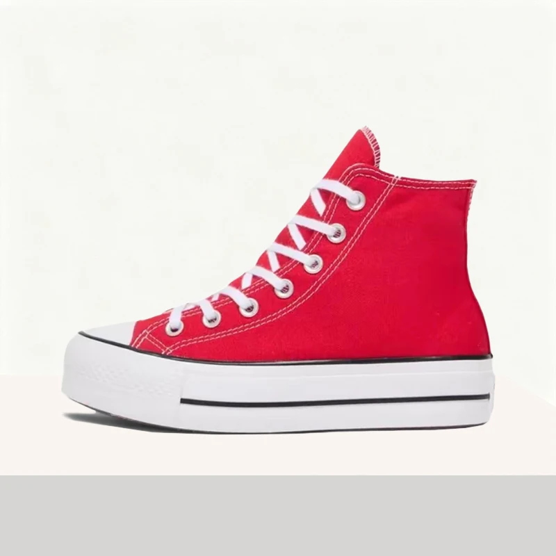 Converse All Star Lift Women's Red High-Top Sneakers – Fashionable Casual Non-Slip Durable Sole & Comfortable Fit A09220C