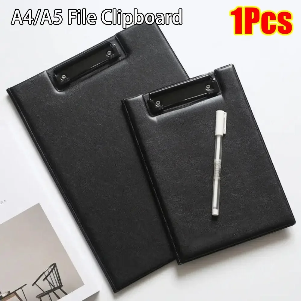 

PU Leather Clipboard A4 A5 Conference File Folder Ultra-Smooth Writing Pad Foldable Clipboard With Clip Buckle Office Supply