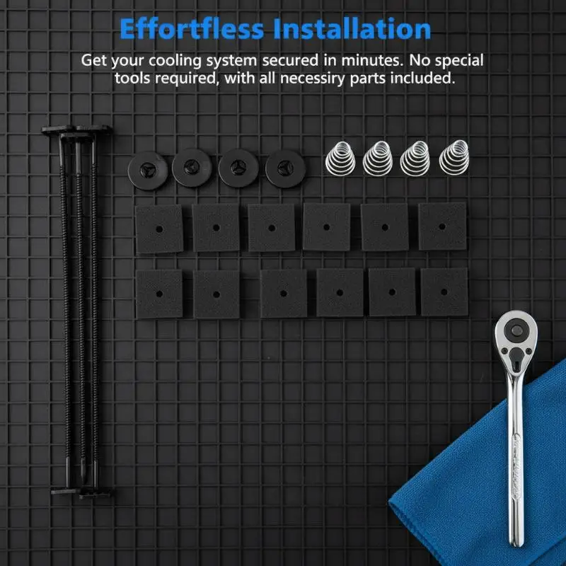Electric Radiator Fan Tie Strap Mounting Kit Zip Ties Straps Tabs Springs For Car Air Conditioning Radiator Fan Accessories