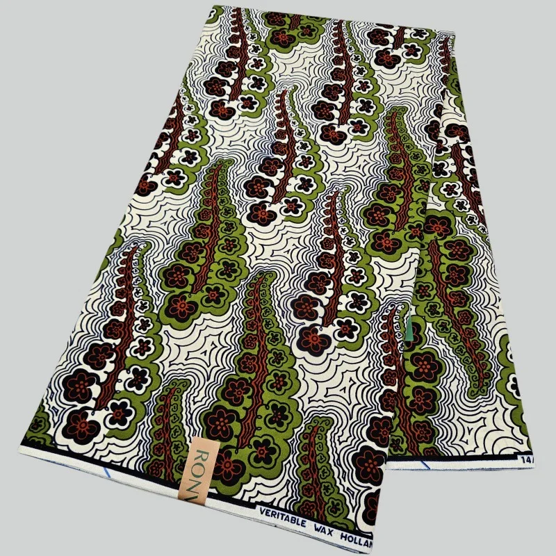 

6 ярдов длинная хлопковая восковая ткань в африканском стиле со специальным принтом для шитья платья, дивана, занавески, скатерть шириной 120 см, R2756