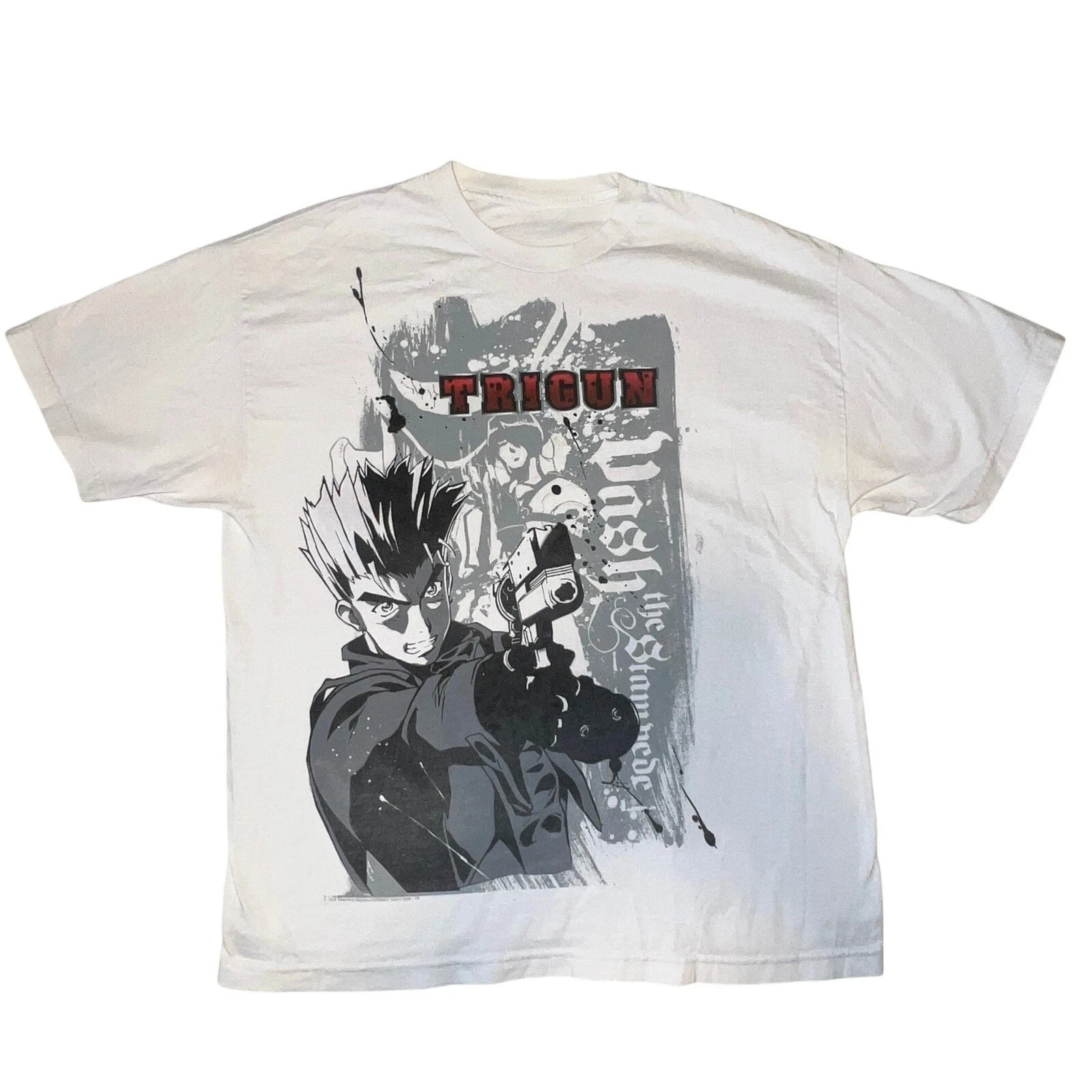 

Retro Style 2003 Trigun Printed T-shirt, Men's and Women's Summer Pure Cotton Comfortable Loose and Fashionable Round Neck Top