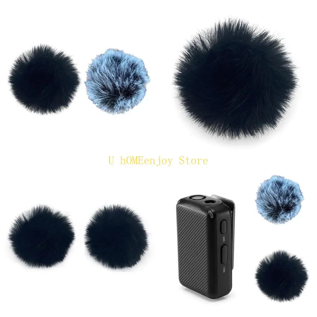 B0KF Lavalier Microphone Furry Windscreen Muff Microphone Wind Cover Fuzzy Microphone Cover for MIC Microphone Accessory