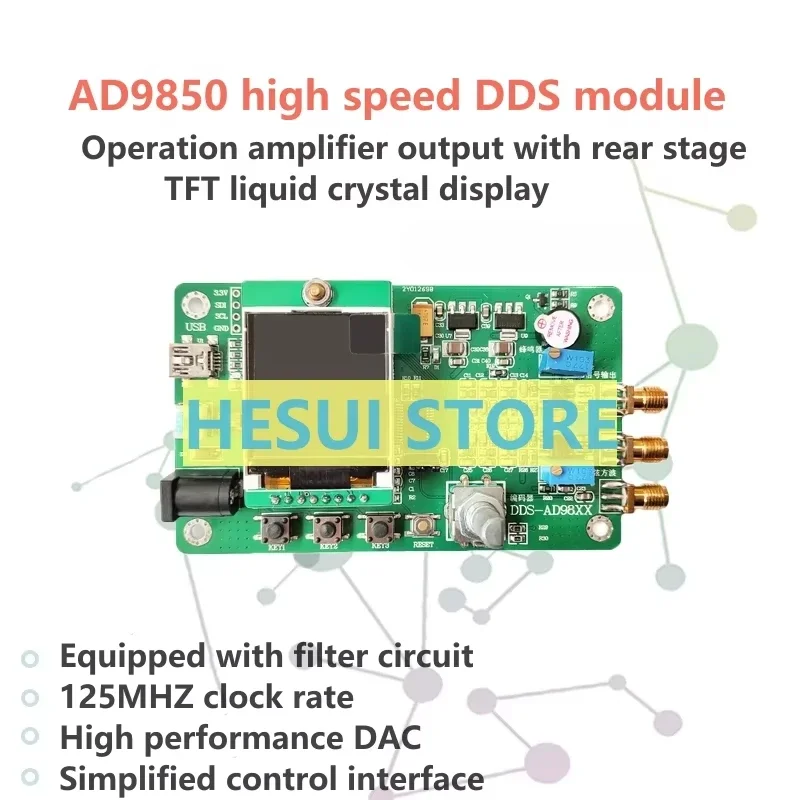 

AD9850 high speed DDS module function signal generator feed program duty cycle adjustable frequency sweep function