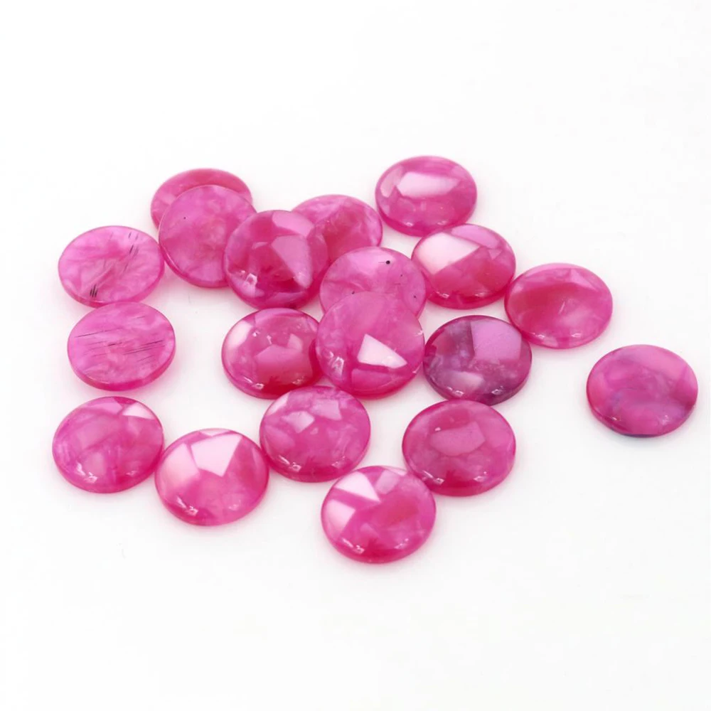 New Fashion 40pcs 12mm Mix Colors Built-in shell Flat back Resin Cabochons Cameo
