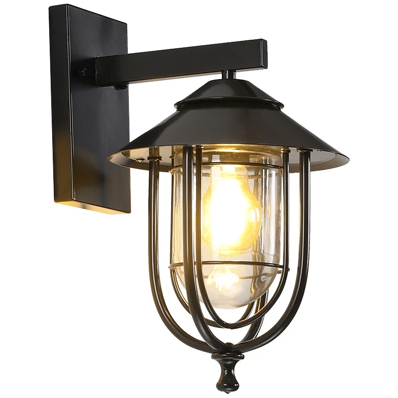 

Уличный водонепроницаемый настенный светильник в стиле ретро, светодиодный светильник для виллы, террасы, балкона, двора, американский промышленный ветровой светильник для проживания в семье, уличный настенный светильник