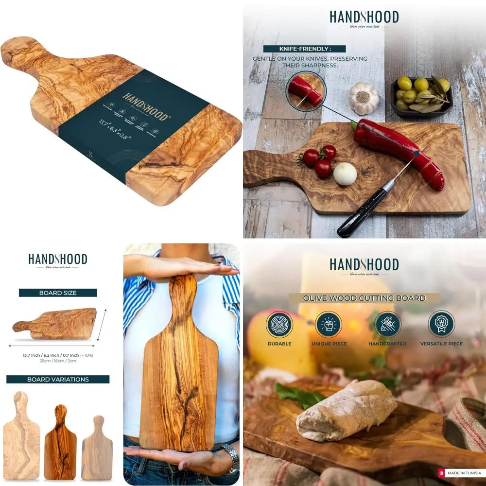 

Elegant Olive Wood Charcuterie Board - Handcrafted Serving Platter for Cheese, Unique Gift Idea, Perfect Housewarming Present (1