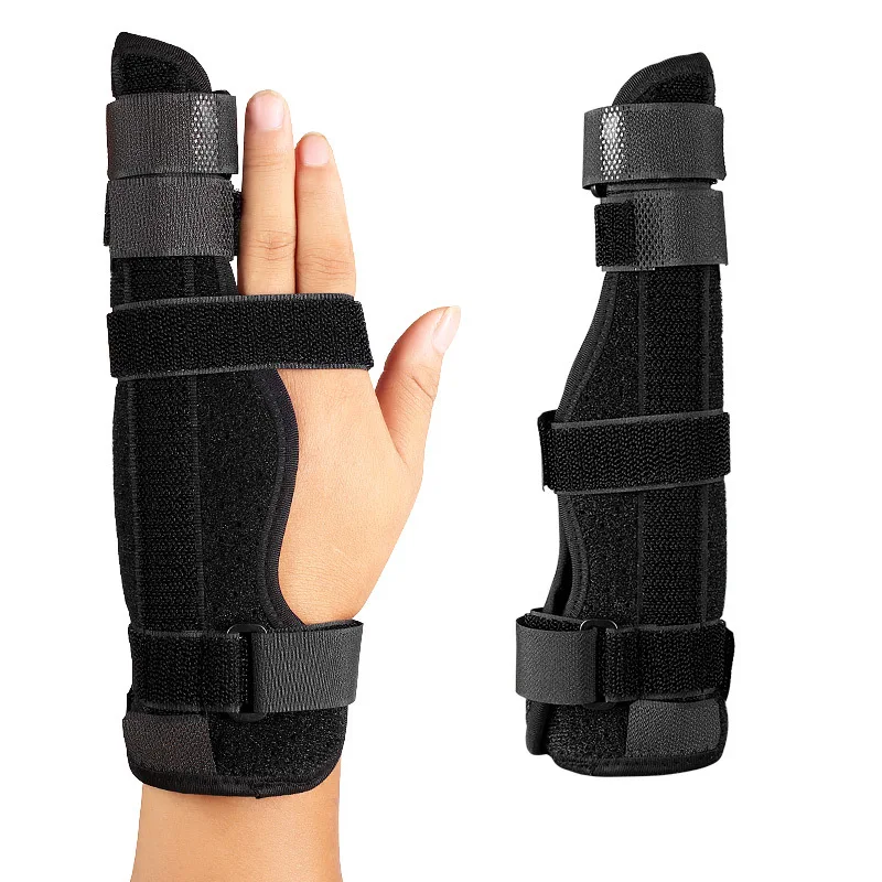 

Dual Finger Support Splint for Pinky & Ring Finger Aluminum Stabilizer Anti-Sprain Breathable Unisex Hand Guard