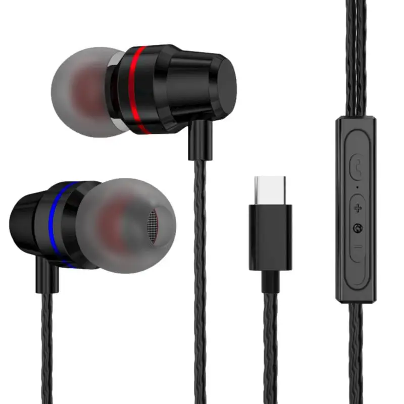 Type C Headphone For Xiaomi 11T 10T For Huawei P30pro Earphone With Microphone Wired SportHeadsets