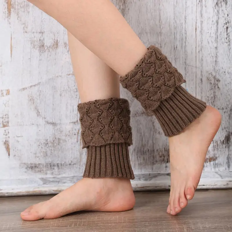 Thermo-Kniewärmer, winddichte Beinmanschetten, Stiefelwärmer, multifunktional, einziehbar, Winter-Beinwärmer, gehäkelt, gestrickt, kurzer Stiefel