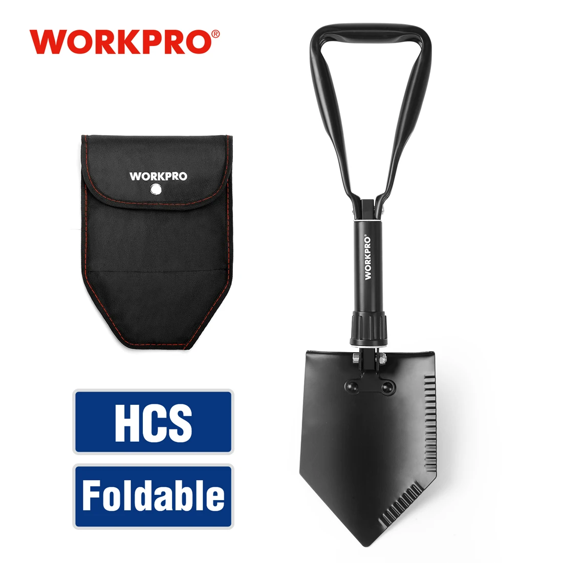 WORKPRO Folding Shovel Foldable Entrenching Tool Military Shovel Outdoor Camping Spade Survival Emergency Tools Garden Tool