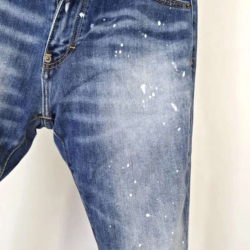 

y2k High Street Fashion New Men's Jeans Painted,y2k Washed, Stretch, Slimming, Retro Blue Jeans Hip Hop Brand Pants Hombre