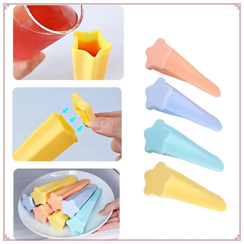 Popsicle Mold, Silicone Popsicle Mold, Reusable Easy To Remove Children's Ice Cream Machine Mold