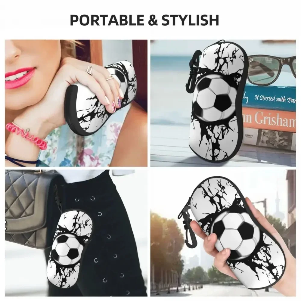 ฟุตบอล Super Shot Ball Wall Breaker Shell แว่นตาผู้หญิงผู้ชายน่ารักฟุตบอลรูปแบบแว่นตาแว่นตากันแดดกล่องกระเป๋า