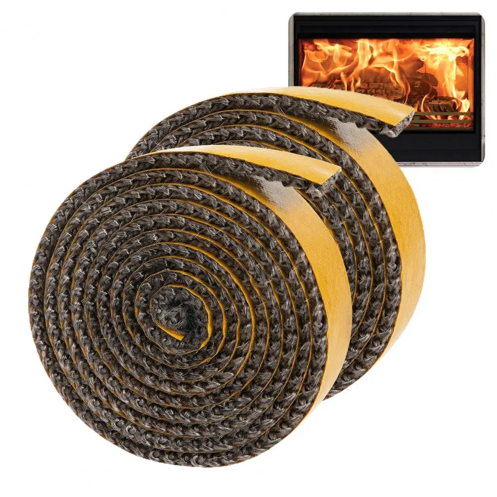 

1 Roll Of Fireplace Tape Seal Rope Gasket Prevent Smoke Leakage Accidents High Temperature Resistant Wood Stove Flat Gasket Tape