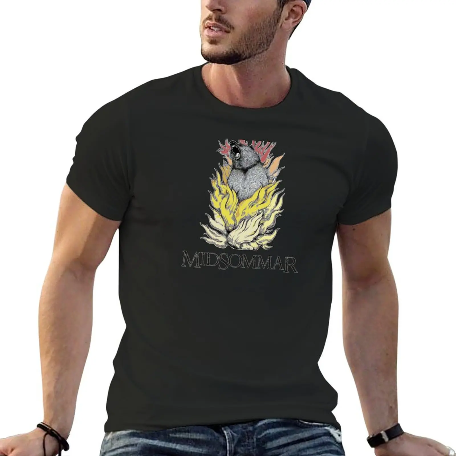 Midsommar - Bear in flames T-Shirt plus size clothes Blouse Men's t-shirts