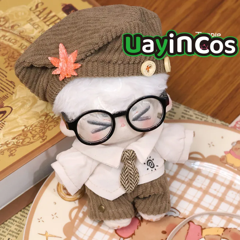

In Stock 10cm Doll Clothes Autumn Maple leaf Knitted Beret Sweater Coat Satchel Clothing Suit Stuffed Plushies Doll Anime Toy K