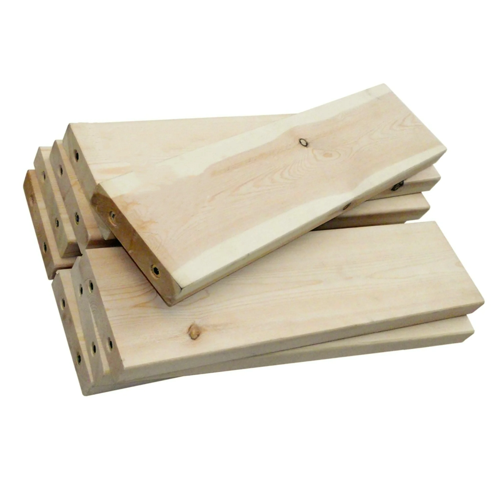 Natural Durable Solid Wood Library Step Ladder With Built-in Handrails