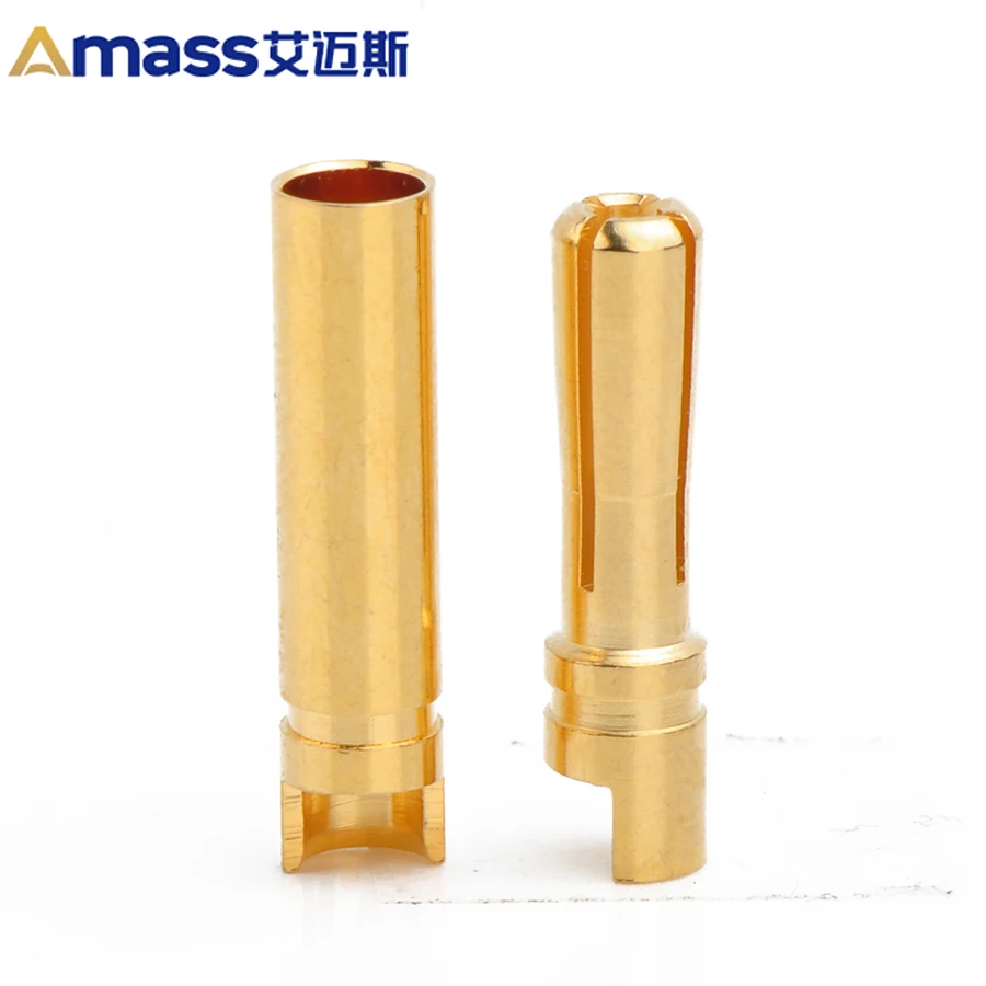 Free Shipping Amass 10/20 Pairs 4mm Gold Plated Bullet Connector for Rc Battery Esc and Motor Helicopter Boat Quadcopter