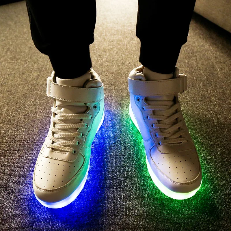 Men\'s Led Shoes USB Rechargeable Fashion Luminous Sneakers for Men Women Party Shoes Adult Wedding Shoes Glowing Shoes