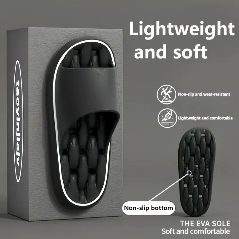 

2025 New Summer Breathable Water Leakage Design Bathroom Slippers Anti slip Soft Bottom Couple Indoor Home Shower Sandals