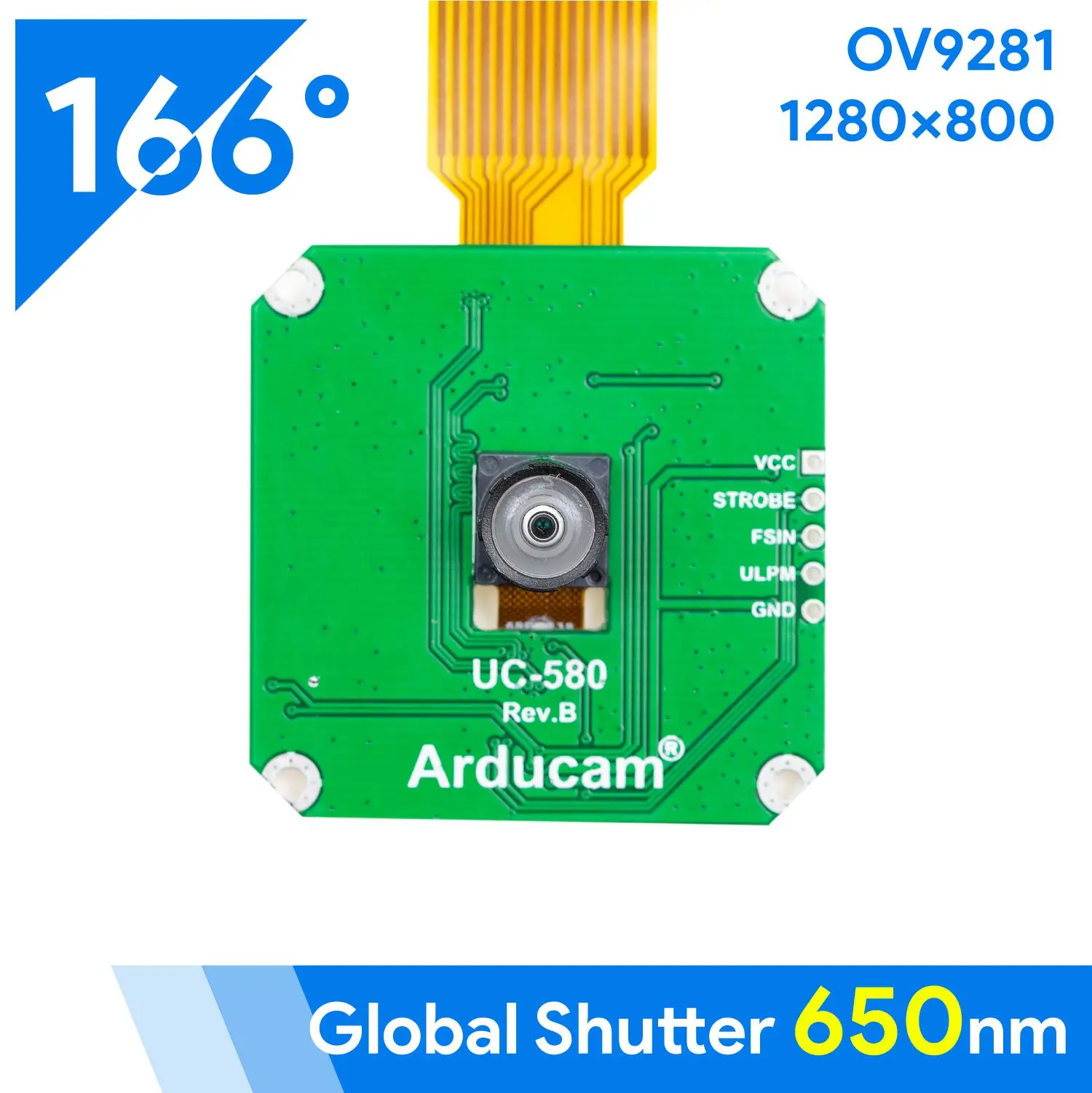 Arducam OV9281 1MP Global Shutter Monochrome Camera Module for Raspberry Pi 4/3B+/3