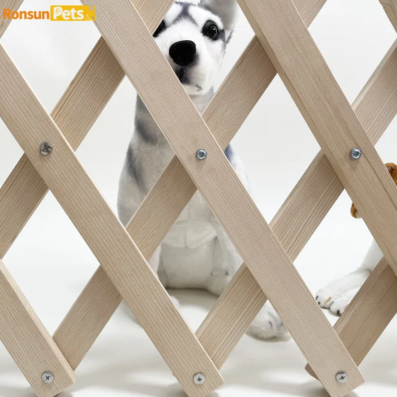 Pet Fence Retractable Dog Gate Isolation Protective Gate Fence Dog Wooden Fence Folding Pet Isolation Door for Home Use