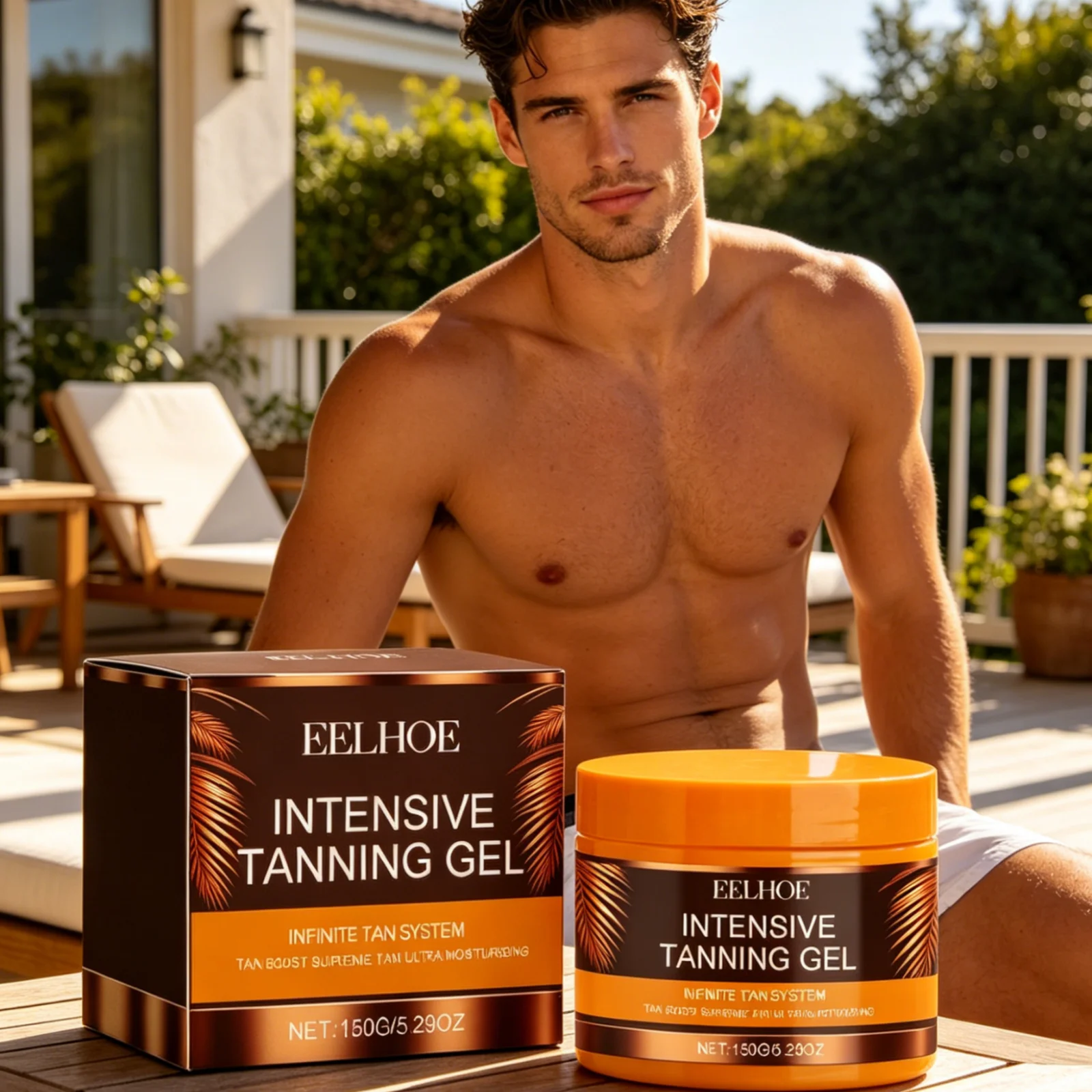 EELHOE Intensive Tanning Gel Long Lasting Moisturizing Smoothing Skin Softening Even Skin Tone Gentle Formula Self Tanning Gel