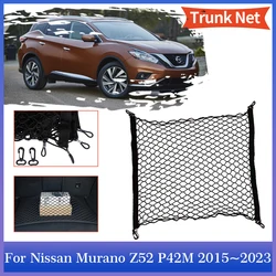 Trunk Net for Nissan Murano Z52 P42M 2015~2023 Rear Luggage Cargo Mesh Stowing Tidying Elastic Pocket Hooks Interior Accessories