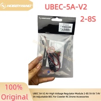 Hobbywing Original UBEC 5A V2 2-8S  Air High Voltage Regulator Module 5V 6V 7.4V 5A Adjustable BEC For RC Car Accessories