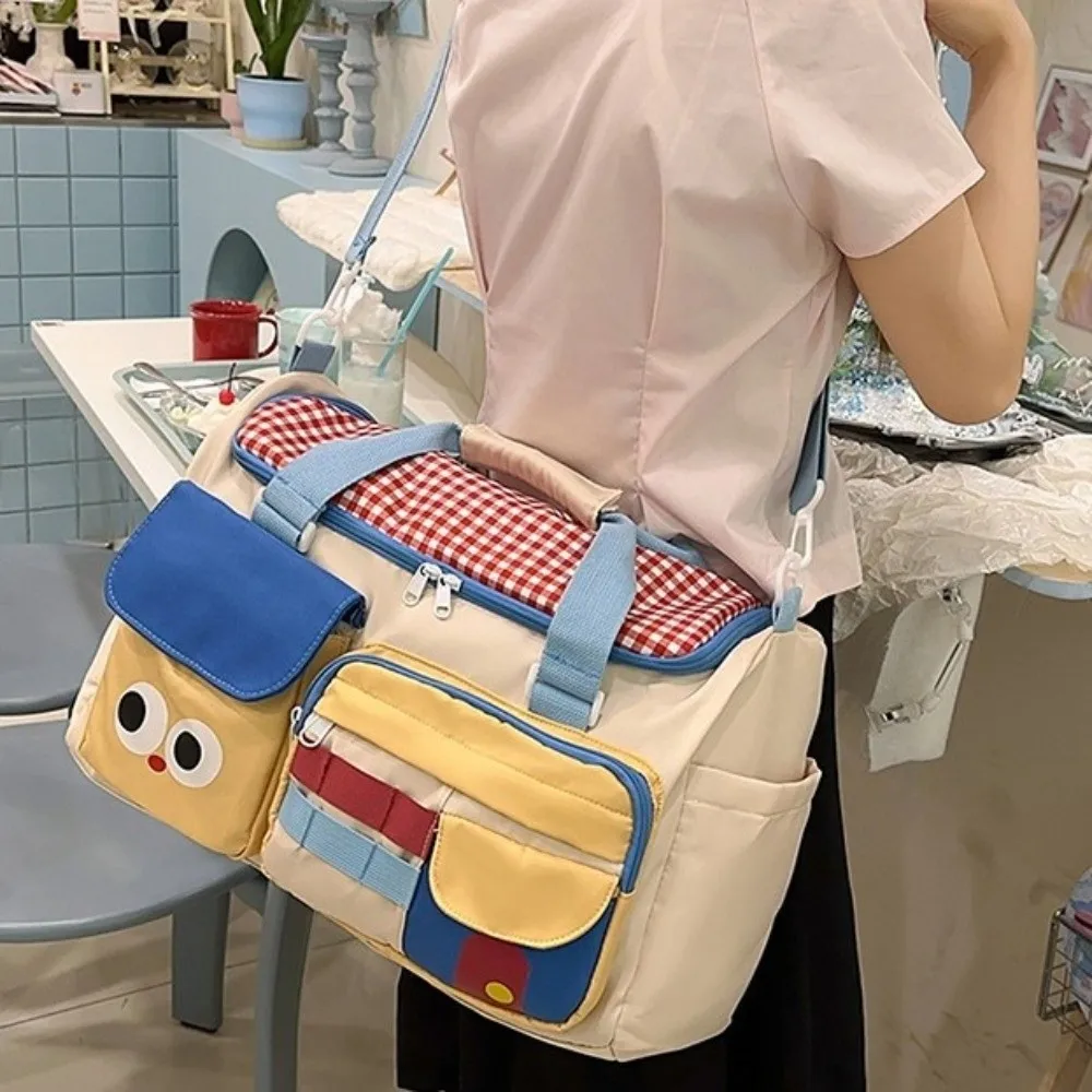 

Large Capacity Dopamine Travel Bag Oxford Multiple Pockets Travel Duffle Bag Water-resistant Colorful Luggage Gym Training