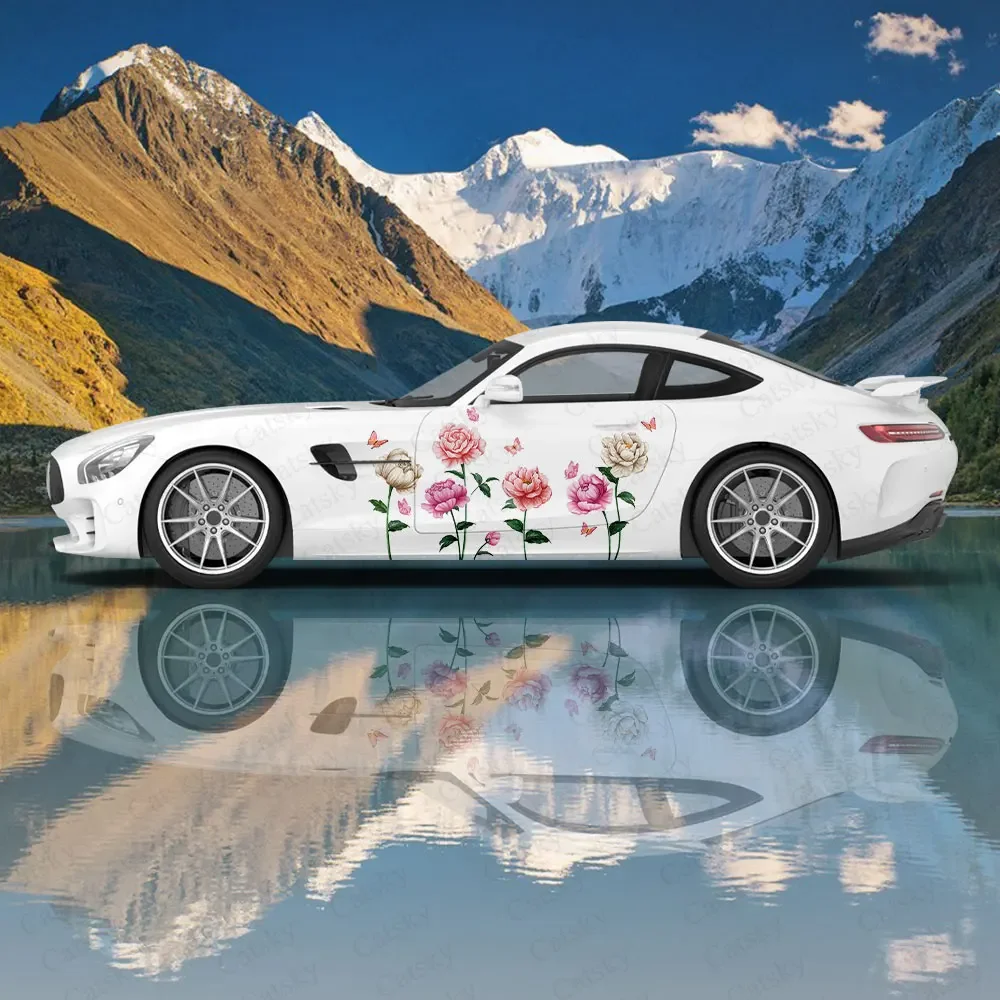 

Цветочный кластер, красочные автомобильные виниловые наклейки, самоклеящаяся наклейка из ПВХ, подходит для грузовиков, внедорожников, украшения, автоаксессуары, подарок