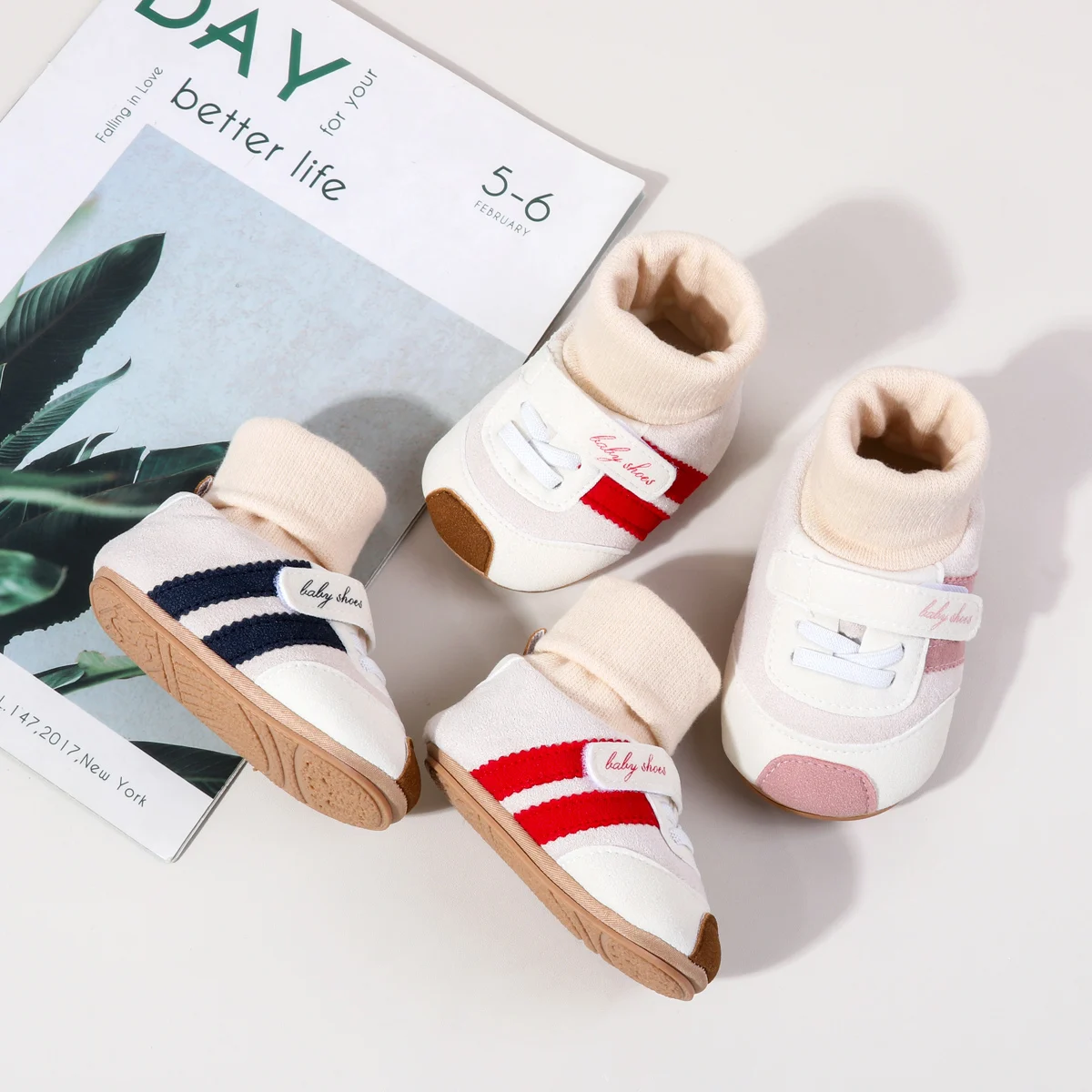 

Детские носки, осенне-зимняя обувь для маленьких девочек и мальчиков на щиколотке, противоскользящая модная дизайнерская обувь для новорожденных от 0 до 1 года