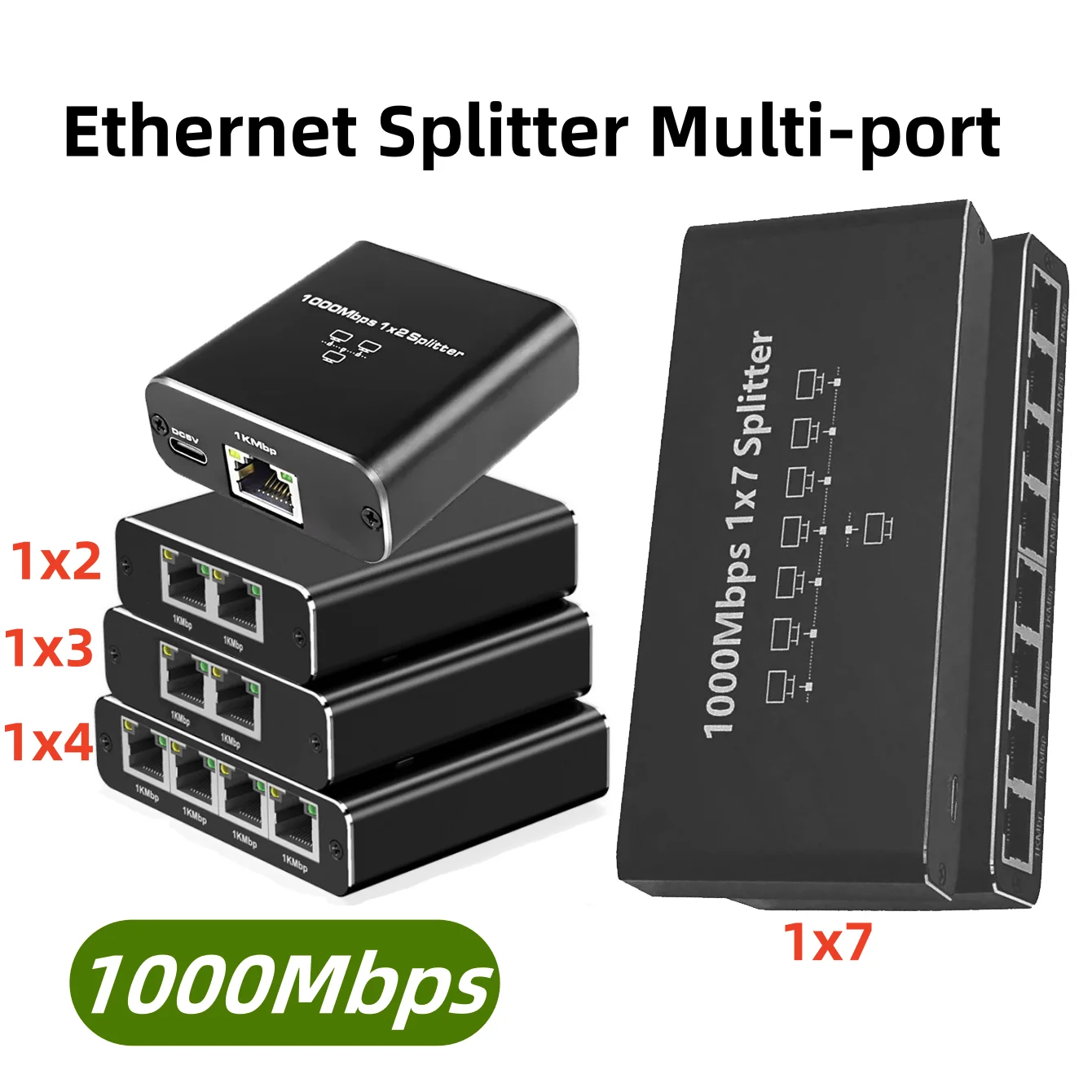 1000Mbps إيثرنت الفاصل محول LAN شبكة موسع المحور RJ45 1 إلى 2/3/4/7 يعمل في وقت واحد للتبديل جهاز التوجيه الكمبيوتر التلفزيون #1